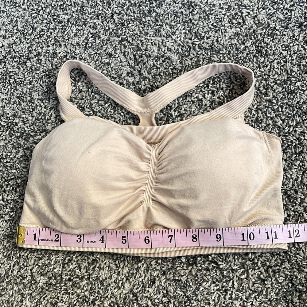 Womens IZOD lightly padded tan racerback bra size large